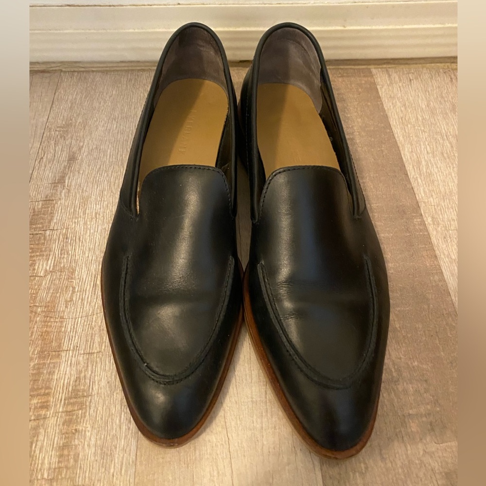 Everlane Black Leather Loafer, size 7.5